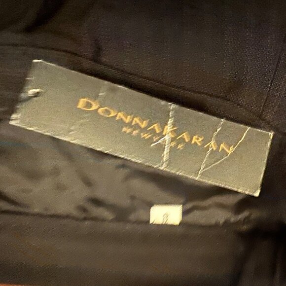 Donna Karen NWT Black Pin stripe midi pencil Skirt 8 - Picture 5 of 7